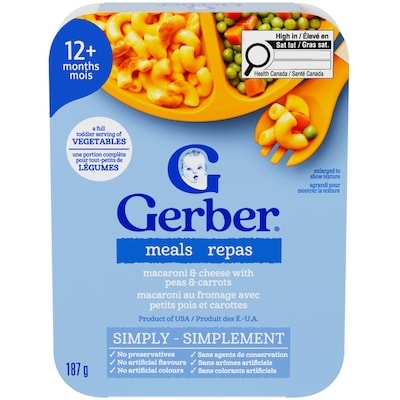 Nestlé REPAS Macaroni au fromage avec petits pois et carottes 187 g, 1,87 $/100g