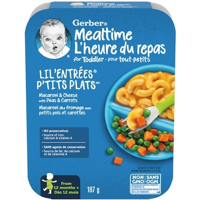 Nestlé Gerber Macaroni au fromage avec petits pois et carottes 187 g, 2,03 $/100g