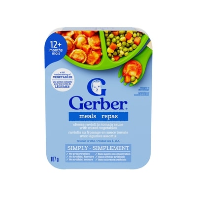 Gerber Gerber Cheese Ravioli In Tomato Sauce With Mixed Vegetables 187 g, $2.03/100g