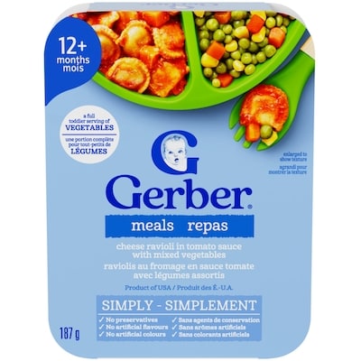 Nestlé REPAS Raviolis au fromage en sauce tomate avec légumes assortis 187 g, 1,87 $/100g