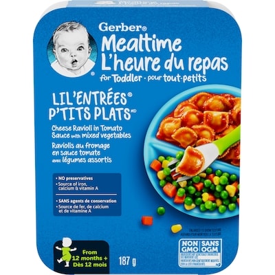 Nestlé Gerber Raviolis au fromage en sauce tomate avec légumes assortis 187 g, 2,03 $/100g