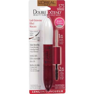 L’Oréal Mascara Double Extend Beauty Tubes, Couche de Base Nourissate et Couche Finissante Allongeante, Noir 6.2 ml, 322,42 $/100ml