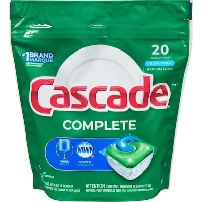 Cascade Complete ActionPacs, Dishwasher Detergent, Fresh Scent, 20 count 20 ea, $0.55/1ea