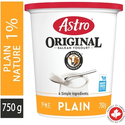 Astro Original Yogurt Plain Balkan Style 1% 750 g, $0.71/100g