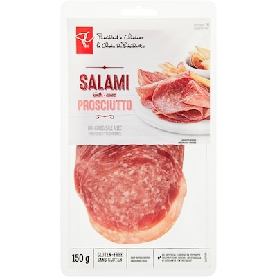 President's Choice Thinly Sliced Salami with Prosciutto 150 g, $56.60/1kg $5.66/100g