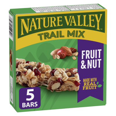 Nature Valley Chewy Trail Mix Granola Bars, Fruit and Nut, 5 ct 175 g, $2.14/100g