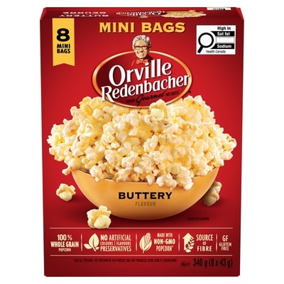 Orville Mini Bags, Buttery 8x43.0 g, $0.88/100g
