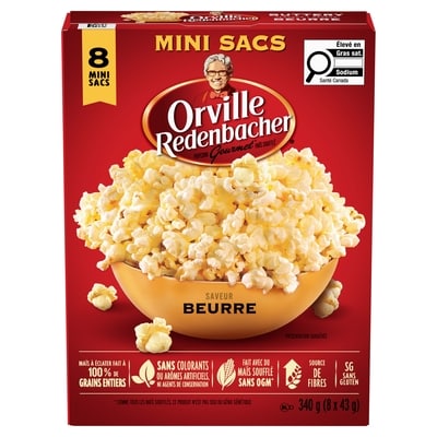 Orville Redenbacher’s Maïs soufflé, saveur beurre, mini sacs 8x43.0 g, 1,47 $/100g