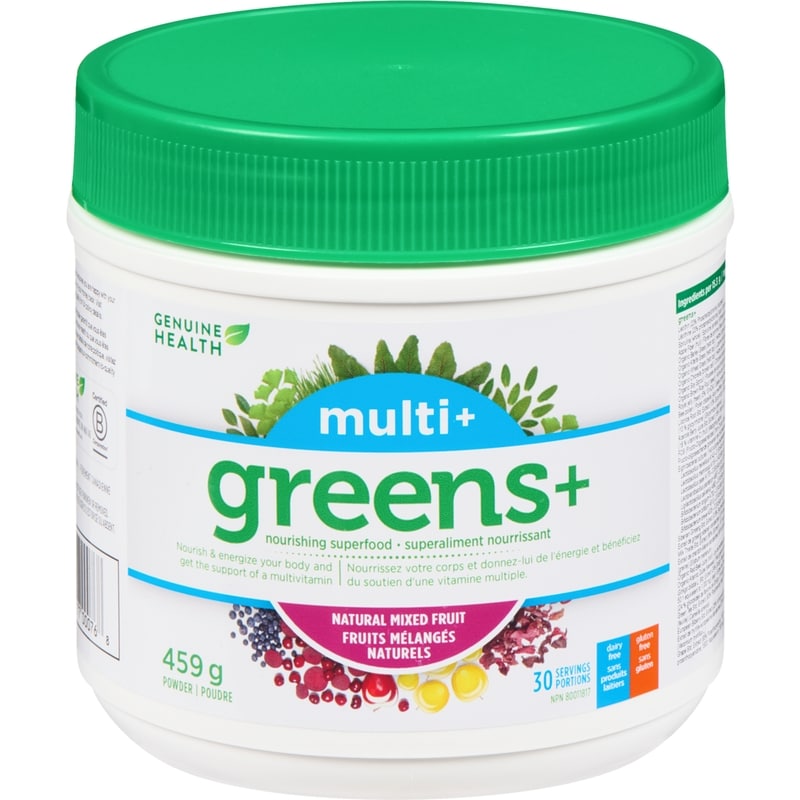 Greens+ Multi Superfood Powder, Natural Mixed Fruit, Daily Multivitamin