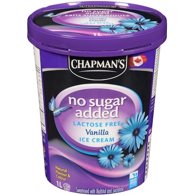 Chapmans No Sugar Added Lactose Free Ice Cream Vanilla 1 l, $0.85/100ml