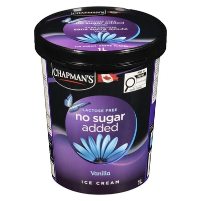 Chapmans No Sugar Added Lactose Free Ice Cream Vanilla 1 l, $0.95/100ml