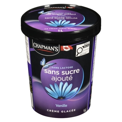 Chapman’s Sans sucre ajouté sans lactose crème glacée Vanille 1 l, 0,90 $/100ml