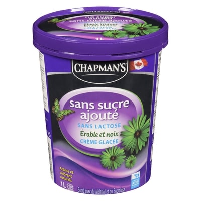 Chapman’s Sans sucre ajouté sans lactose crème glacée Érable et noix 1 l, 0,75 $/100ml