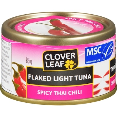 Clover Leaf Flaked Light Tuna, Spicy Thai Chili 85 g, $1.18/100g
