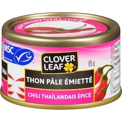 Clover Leaf Thon pâle émietté dans une sauce chili thaïlandaise épicée 85 g, 1,76 $/100g