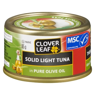 Clover Leaf Solid Light Tuna, In Olive Oil 85 g, $2.69/100g