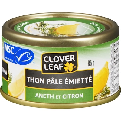Clover Leaf Thon pâle émietté à l’aneth et au citron 85 g, 1,76 $/100g