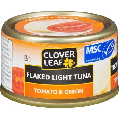 Clover Leaf Flaked Light Tuna, Tomato & Onion 85 g, $2.34/100g