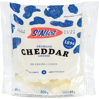 St. Albert Canadian Cheese Curds, White 200 g, $2.75/100g