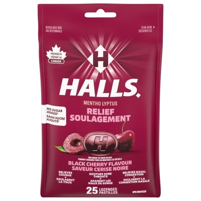 Halls Mentho-Lyptus No Sugar Added Black Cherry Cough Drops, 25 Piece Pack 25 ea, $0.16/1ea