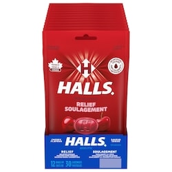 Halls Cherry Flavour Cough Drops, Throat Lozenges, Sore Throat Relief, 30 Lozenges (Pack of 12) 12x30.0 ea, $0.11/1ea