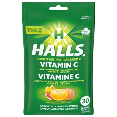 Halls Vitamin C Assorted Citrus Cough Drops, help maintain immune function 30 ea, $0.15/1ea
