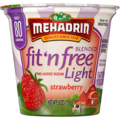 Mehadrin Yogourt aux fraises Fit N’ Free 170 g, 1,94 $/100g