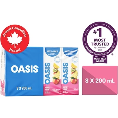 Oasis Tropical Passion Fruit Juice 8x200.0 ml, $0.28/100ml