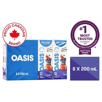 Oasis Apple Grape Juice 8x200.0 ml, $0.30/100ml