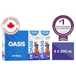 Oasis Jus de pomme et raisin 8x200.0 ml, 0,28 $/100ml