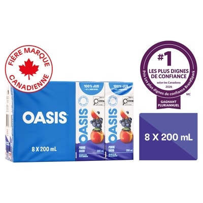 Oasis Jus de pomme et raisin 8x200.0 ml, 0,28 $/100ml