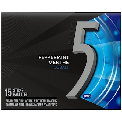 Wrigley's 5 Peppermint-Cobalt Flavoured Sugar Free Chewing Gum, 1 Sticks, 1 Pack 1 ea, $2.99/1ea