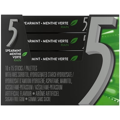 5 Gum Menthe Verte Rain 1 palettes 10x1.0 ea, 1,60 $/1ch