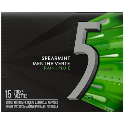 Wrigley's 5 Spearmint-Rain Flavoured Sugar Free Chewing Gum, 1 Sticks, 1 Pack 1 ea, $2.99/1ea