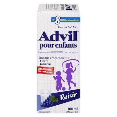 Advil Sirop Suspension pour enfants raisin 100 ml, 12,99 $/100ml