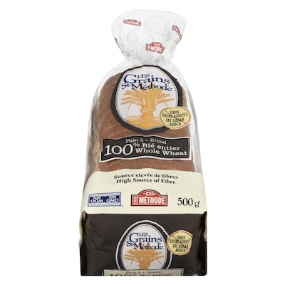St Methode 100% Whole Wheat Bread, No Fat & No Sugar Added 500 g, $1.00/100g