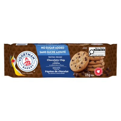 Voortman No Sugar Added Chocolate Chip Cookies 225 g, $1.78/100g