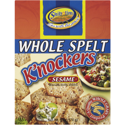 Shibolim Craquelins avec graines de sésame et grains entiers d’épeautre K’nockers 170 g, 5,29 $/100g