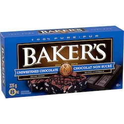 Kraft Baker's 100% Pure Unsweetened Chocolate Baking Bar - 225 g