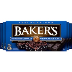 Kraft Barre de chocolat non sucré 100 % pur pour la cuisson 225 g, 3,11 $/100g