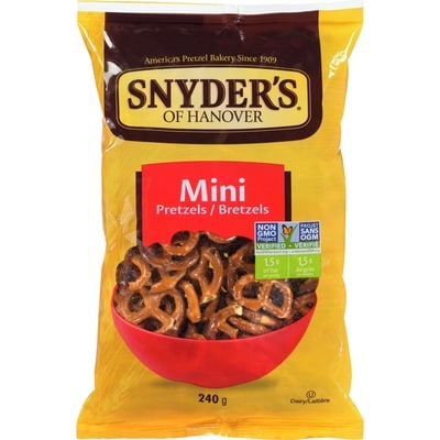 Snyders Minibretzels 240 g, 1,87 $/100g