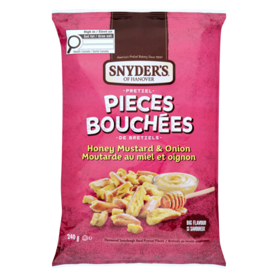Snyders Morceaux de bretzels au goût de moutarde au miel et d’oignons 240 g, 1,67 $/100g
