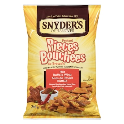 Snyders Pretzel Pieces, Hot Buffalo Wing 240 g, $1.66/100g