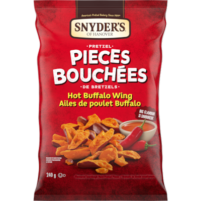 Snyders Morceaux de bretzels aux ailes de poulet Buffalo 240 g, 1,46 $/100g