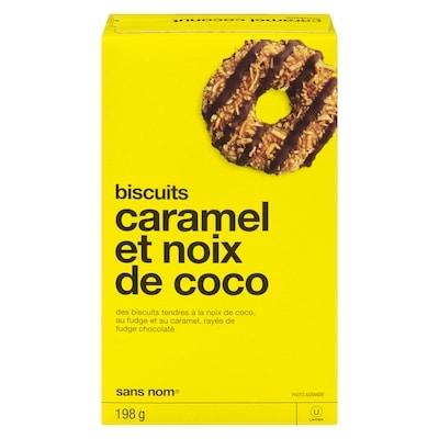 Sans Nom Biscuits caramel et noix de coco  198 g, 2,27 $/100g