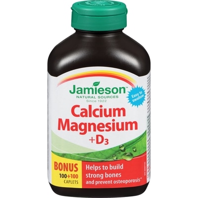 Jamieson Calcium Magnesium + Vitamin D3 Caplets 200 ea, $0.07/1ea