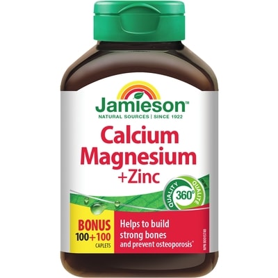 Jamieson Calcium Magnesium + Zinc Caplets 200 ea, $0.07/1ea