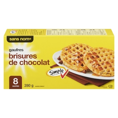 Sans Nom Gaufres, brisures de chocolat 280 g, 0,98 $/100g