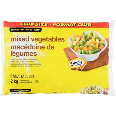 No Name Mixed Vegetables 2 kg, $0.32/100g