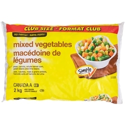 Sans Nom Macédoine de légumes 2 kg, 0,32 $/100g